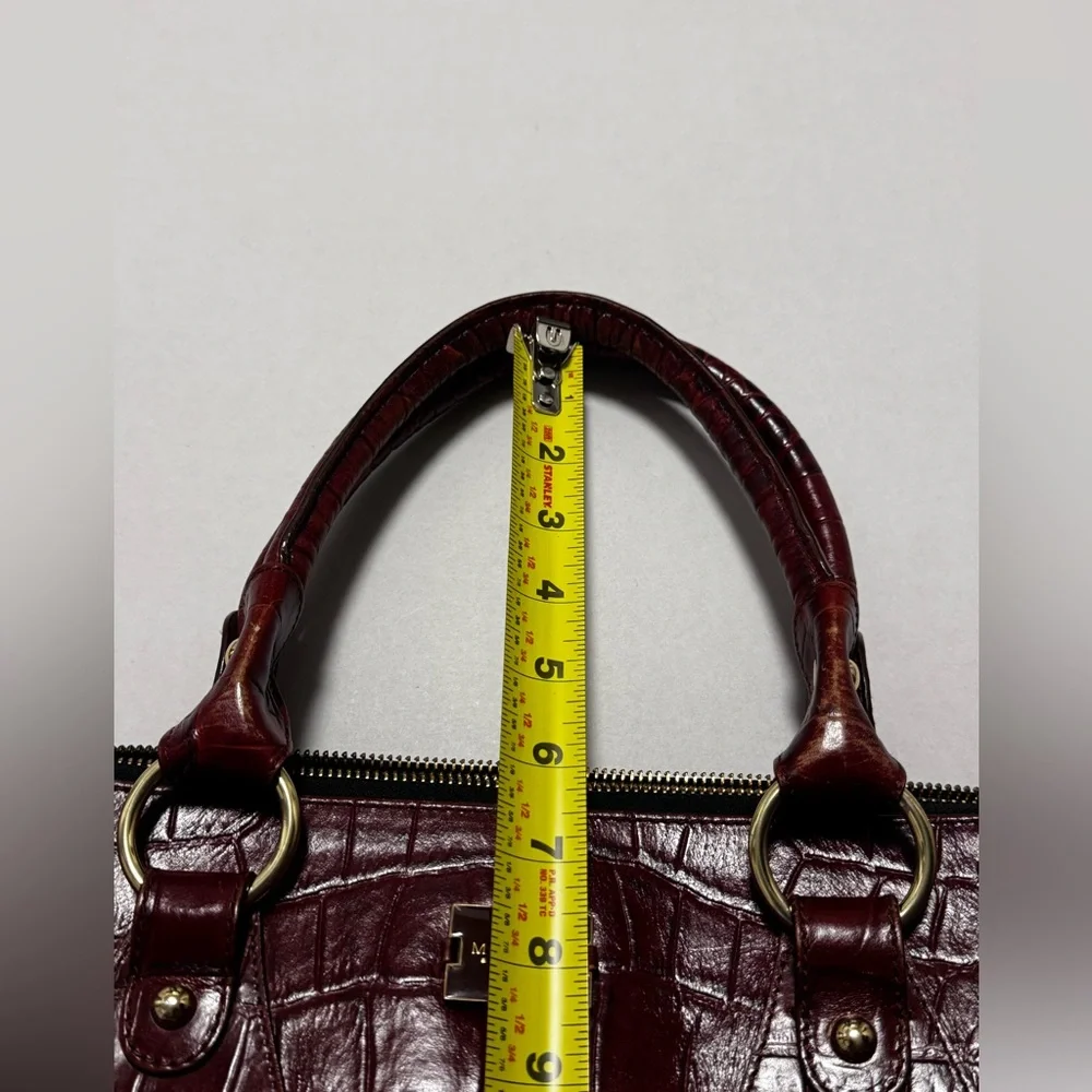 Modalu ‘Pippa’ Original Size Handbag in Reddish Brown Croc